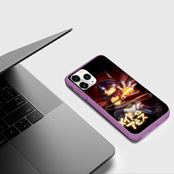 Чехол iPhone 11 Pro матовый Рег из аниме Made in Abyss, цвет: 3D-фиолетовый — фото 2