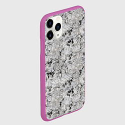 Чехол iPhone 11 Pro матовый Светло серый абстрактный, цвет: 3D-фиолетовый — фото 2