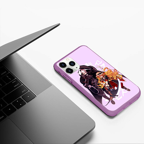 Чехол iPhone 11 Pro матовый Озен и Лиза из аниме Made in Abyss / 3D-Фиолетовый – фото 3