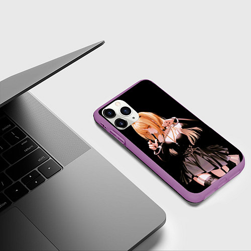 Чехол iPhone 11 Pro матовый Миса Амане - Тетрадь смерти / 3D-Фиолетовый – фото 3