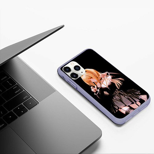 Чехол iPhone 11 Pro матовый Миса Амане - Тетрадь смерти / 3D-Светло-сиреневый – фото 3