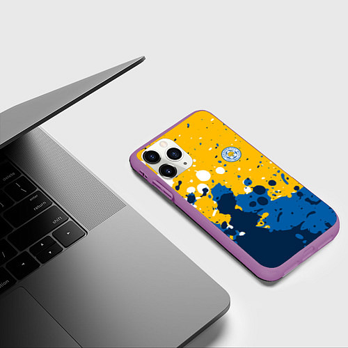 Чехол iPhone 11 Pro матовый Сборная Уругвая Краска / 3D-Фиолетовый – фото 3