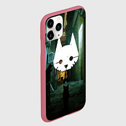 Чехол iPhone 11 Pro матовый Бродяга во дворе, цвет: 3D-малиновый — фото 2