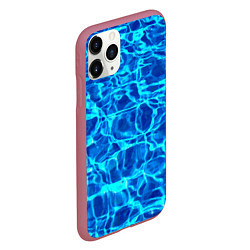 Чехол iPhone 11 Pro матовый Текстура поверхности воды, цвет: 3D-малиновый — фото 2