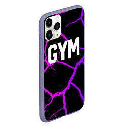 Чехол iPhone 11 Pro матовый Gym - Трещины неоновые, цвет: 3D-серый — фото 2