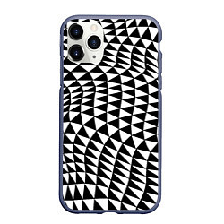 Чехол iPhone 11 Pro матовый Геометрический паттерн - минимализм, цвет: 3D-серый