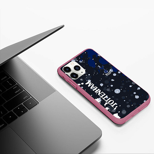 Чехол iPhone 11 Pro матовый Tottenham hotspur Краска / 3D-Малиновый – фото 3