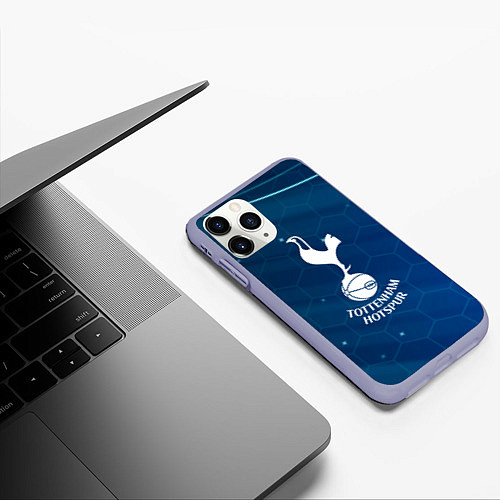 Чехол iPhone 11 Pro матовый Tottenham hotspur Соты абстракция / 3D-Светло-сиреневый – фото 3