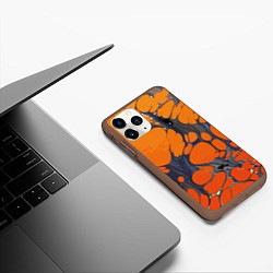 Чехол iPhone 11 Pro матовый Лавовая паутина, цвет: 3D-коричневый — фото 2