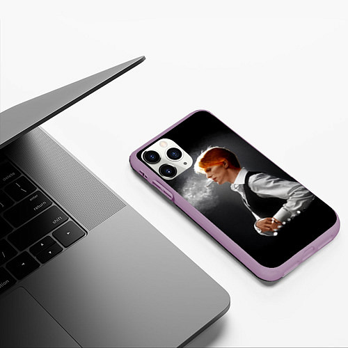 Чехол iPhone 11 Pro матовый David Bowie - Thin White Duke / 3D-Сиреневый – фото 3