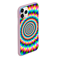 Чехол iPhone 11 Pro матовый Радужная оптическая иллюзия, цвет: 3D-розовый — фото 2