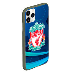 Чехол iPhone 11 Pro матовый Liverpool Абстракция, цвет: 3D-темно-зеленый — фото 2