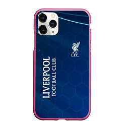 Чехол iPhone 11 Pro матовый Liverpool Соты Абстракция, цвет: 3D-малиновый