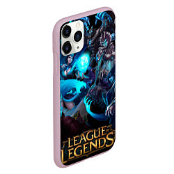 Чехол iPhone 11 Pro матовый Коллаж LoL - Legue of Legends, цвет: 3D-розовый — фото 2