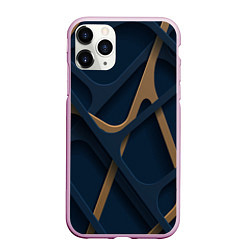 Чехол iPhone 11 Pro матовый Абстрактный фон сетка, цвет: 3D-розовый