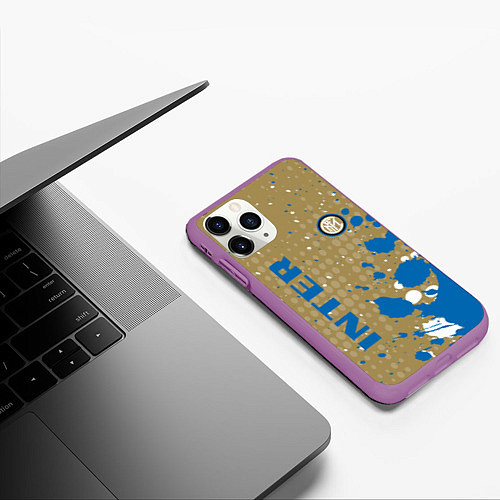 Чехол iPhone 11 Pro матовый Inter Краска / 3D-Фиолетовый – фото 3