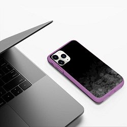Чехол iPhone 11 Pro матовый Листва на темном фоне, цвет: 3D-фиолетовый — фото 2