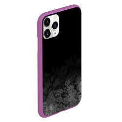 Чехол iPhone 11 Pro матовый Листва на темном фоне, цвет: 3D-фиолетовый — фото 2
