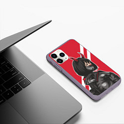 Чехол iPhone 11 Pro матовый Девушка - Аниме с рожками, цвет: 3D-серый — фото 2