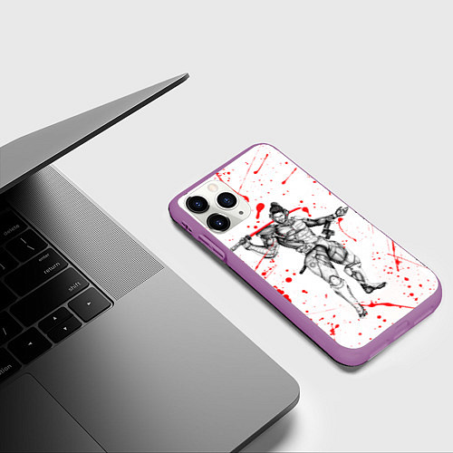 Чехол iPhone 11 Pro матовый Metal gear rising blood / 3D-Фиолетовый – фото 3