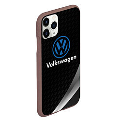 Чехол iPhone 11 Pro матовый Volkswagen абстракция, цвет: 3D-коричневый — фото 2