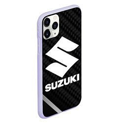 Чехол iPhone 11 Pro матовый Suzuki карбон, цвет: 3D-светло-сиреневый — фото 2