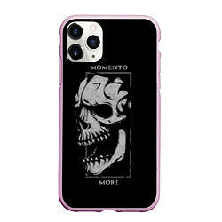 Чехол iPhone 11 Pro матовый MOMENTO MORI - SKULL, цвет: 3D-розовый