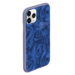 Чехол iPhone 11 Pro матовый Цветущее сердце синие абстрактные розы, цвет: 3D-серый — фото 2