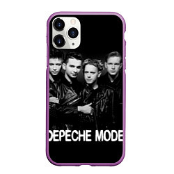 Чехол iPhone 11 Pro матовый Depeche Mode - black & white portrait, цвет: 3D-фиолетовый