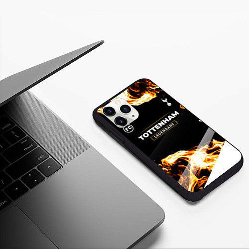 Чехол iPhone 11 Pro матовый Tottenham legendary sport fire / 3D-Черный – фото 3