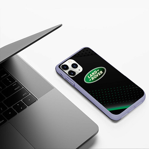 Чехол iPhone 11 Pro матовый Land rover Зелёная абстракция / 3D-Светло-сиреневый – фото 3