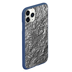 Чехол iPhone 11 Pro матовый Логотип Тойоты на фоне скалы - внедорожник, цвет: 3D-тёмно-синий — фото 2