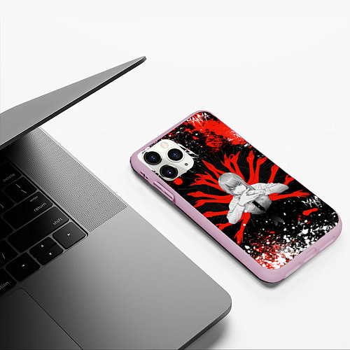 Чехол iPhone 11 Pro матовый Макима : Человек-бензопила / 3D-Розовый – фото 3