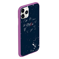 Чехол iPhone 11 Pro матовый Stray Kids - брызги, цвет: 3D-фиолетовый — фото 2