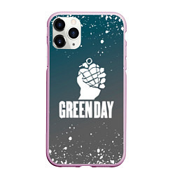 Чехол iPhone 11 Pro матовый Green day - брызги, цвет: 3D-розовый