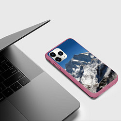 Чехол iPhone 11 Pro матовый Канченджанга, Гималаи, 8 586 м, цвет: 3D-малиновый — фото 2