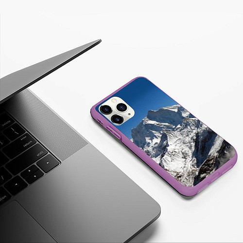 Чехол iPhone 11 Pro матовый Канченджанга, Гималаи, 8 586 м / 3D-Фиолетовый – фото 3