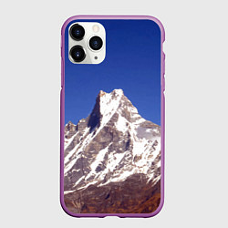 Чехол iPhone 11 Pro матовый Мачапучаре, священная гора - дом бога Шивы, закрыт, цвет: 3D-фиолетовый