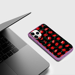 Чехол iPhone 11 Pro матовый Дерзкие губки, цвет: 3D-фиолетовый — фото 2