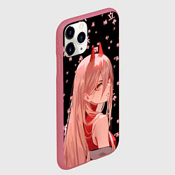 Чехол iPhone 11 Pro матовый Power Chainsaw Man иероглифы, цвет: 3D-малиновый — фото 2