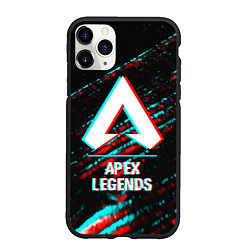 Чехол iPhone 11 Pro матовый Apex Legends в стиле glitch и баги графики на темн, цвет: 3D-черный