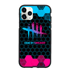 Чехол iPhone 11 Pro матовый Dead by Daylight - neon gradient, цвет: 3D-черный