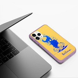 Чехол iPhone 11 Pro матовый Hollow Рыцарь в синем градиенте Hollow Knight, цвет: 3D-сиреневый — фото 2