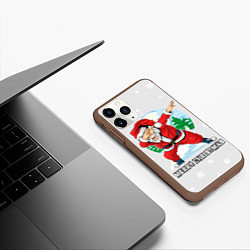 Чехол iPhone 11 Pro матовый Dab Santa Merry Christmas, цвет: 3D-коричневый — фото 2
