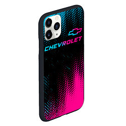 Чехол iPhone 11 Pro матовый Chevrolet - neon gradient: символ сверху, цвет: 3D-черный — фото 2