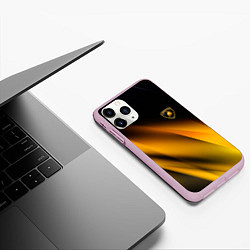 Чехол iPhone 11 Pro матовый Ламборгини - желтая абстракция, цвет: 3D-розовый — фото 2