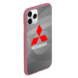 Чехол iPhone 11 Pro матовый Mitsubishi - серая с кружочками абстракция, цвет: 3D-малиновый — фото 2