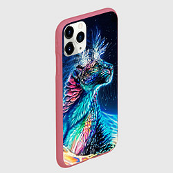 Чехол iPhone 11 Pro матовый Неоновый сказочный леопард, цвет: 3D-малиновый — фото 2