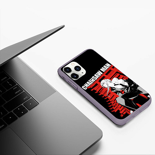 Чехол iPhone 11 Pro матовый Chainsaw - Макима / 3D-Серый – фото 3