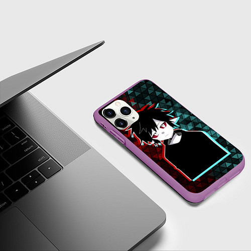 Чехол iPhone 11 Pro матовый Аниме парень Ketsu-кун / 3D-Фиолетовый – фото 3